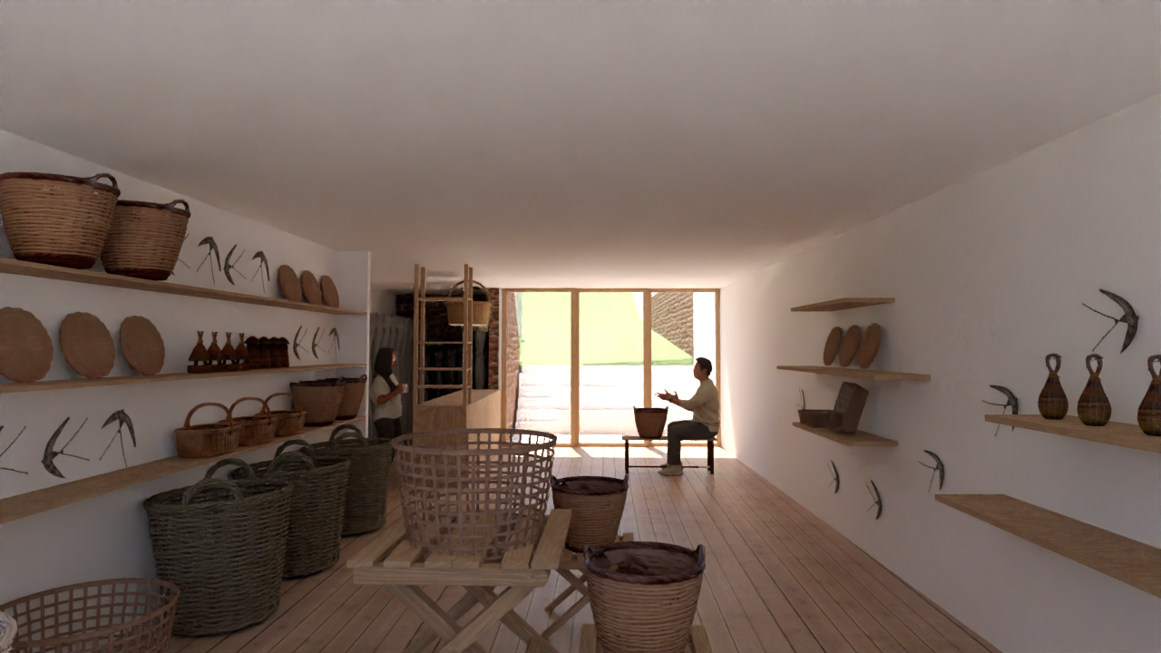 Vue boutique vers atelier — Vannerie